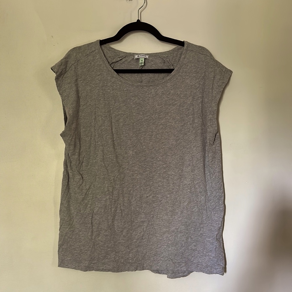 Grey Sleeveless Muscle Shirt
